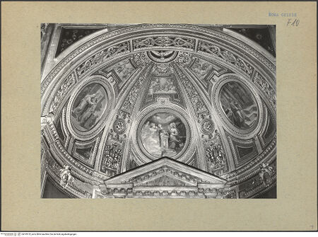 Vorderseite von Bibliotheca Hertziana [https://www.deutsche-digitale-bibliothek.de/content/lizenzen/rv-fz/] Kapellendekoration mit Szenen aus dem Marienleben - Kalotte, bh199152_recto. Foto: ICCD.