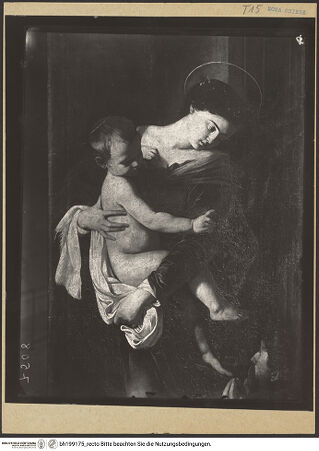 Vorderseite von ICCD [https://www.deutsche-digitale-bibliothek.de/content/lizenzen/rv-ez/] Madonna dei Pellegrini, detta 'Madonna di Loreto' - Gesamtansicht (vor der Restaurierung), bh199175_recto. Foto.
