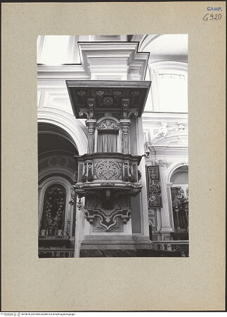 Vorderseite von Bösel, Richard [https://www.deutsche-digitale-bibliothek.de/content/lizenzen/rv-fz/] Santa Maria degli Angeli alle Croci - Linke Arkade, Kanzel, bh199878_recto. Foto: Bösel, Richard.