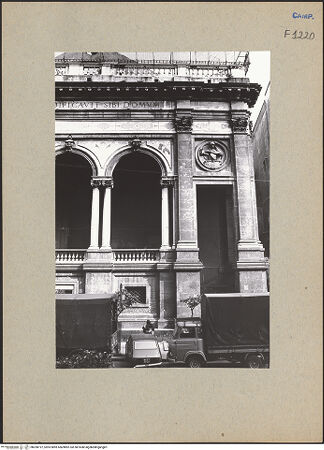 Vorderseite von Bibliotheca Hertziana [https://www.deutsche-digitale-bibliothek.de/content/lizenzen/rv-fz/] Santa Maria della Sapienza - Teilansicht, bh200197_recto. Foto: Bösel, Richard.