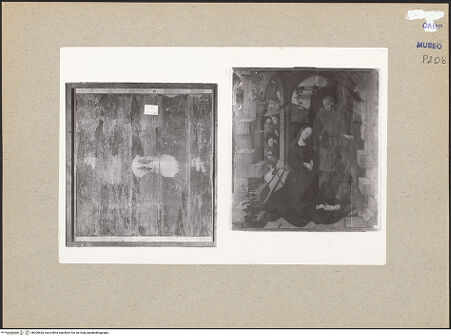 Vorderseite von Sopr. BAS NA [https://www.deutsche-digitale-bibliothek.de/content/lizenzen/rv-ez/] Triptychon mit der Geburt ChristiGeburt Christi - Gesamtansicht, Recto- und Versoseite (während der Restaurierung), bh200603_recto. Foto.