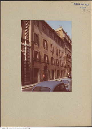 Vorderseite von Bibliotheca Hertziana [https://www.deutsche-digitale-bibliothek.de/content/lizenzen/rv-fz/] Palazzo ZuccariFassade zur Via Gregoriana - , bh200692_recto. Foto: Ridolfi, ?.