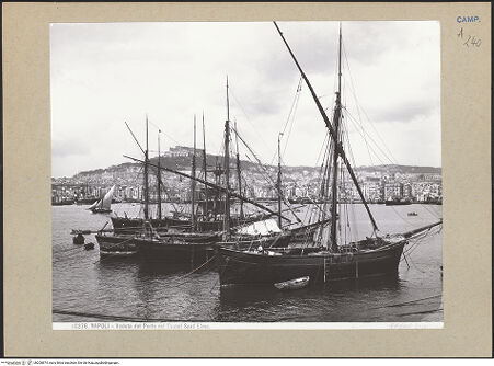 Vorderseite von Alinari [https://www.deutsche-digitale-bibliothek.de/content/lizenzen/rv-ez/] Porto di Napoli - Ansicht, bh200874_recto. Foto.