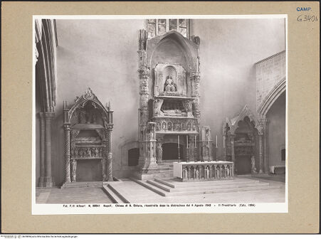 Vorderseite von Alinari [https://www.deutsche-digitale-bibliothek.de/content/lizenzen/rv-ez/] Santa Chiara - Altarraum, bh200894_recto. Foto.