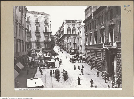 Vorderseite von Alinari [https://www.deutsche-digitale-bibliothek.de/content/lizenzen/rv-ez/] Via Monteoliveto - Via Monteoliveto; rechts: Palazzo Gravina (Facoltà di Architettura), bh200911_recto. Foto.