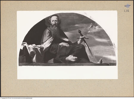 Vorderseite von Sopr. BAS NA [https://www.deutsche-digitale-bibliothek.de/content/lizenzen/rv-ez/] Die Heiligen GründerHeiliger Paulus und Elias in dem feurigen Wagen - Gesamtansicht, bh201189_recto. Foto.