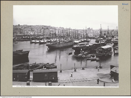 Vorderseite von Alinari [https://www.deutsche-digitale-bibliothek.de/content/lizenzen/rv-ez/] Porto di Napoli - Ansicht, bh201317_recto. Foto.