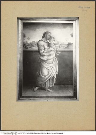 Vorderseite von Bibliotheca Hertziana [https://www.deutsche-digitale-bibliothek.de/content/lizenzen/rv-fz/] Joseph mit dem Christuskind - Gesamtansicht mit Rahmen, bh201787_recto. Foto.