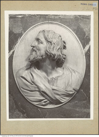 Vorderseite von ICCD [https://www.deutsche-digitale-bibliothek.de/content/lizenzen/rv-ez/] Grabmal des Agostino Chigi - Detail: Porträtmedaillon, bh201808_recto. Foto.