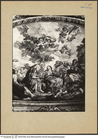 Vorderseite von Sopr. Mon. Laz. [https://www.deutsche-digitale-bibliothek.de/content/lizenzen/rv-ez/] Die wundersame Vermehrung von Brot und Fisch - Teilansicht, Mitte, bh201944_recto. Foto.