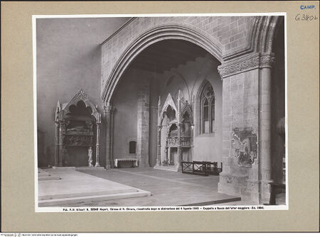 Vorderseite von Alinari [https://www.deutsche-digitale-bibliothek.de/content/lizenzen/rv-ez/] Santa Chiara - Rechte Kapelle, bh201967_recto. Foto.