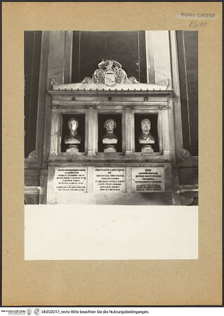 Vorderseite von Sopr.Mon.Laz. [https://rightsstatements.org/page/CNE/1.0/] Dreiergruppe von Grabmälern von Lorenzo Sforza Cesarini (gestorben 1859), Vincenzia Lanci (gestorben 1859), Fortunato Lanci (gestorben 1859) - , bh202017_recto. Foto.