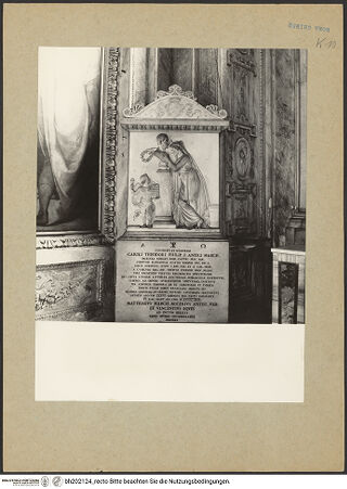 Vorderseite von Sopr.Mon.Laz. [https://www.deutsche-digitale-bibliothek.de/content/lizenzen/rv-ez/] Grabmal des Marchese Carlo Teodoro Filippo Antici (gest. 1849) - , bh202124_recto. Foto.