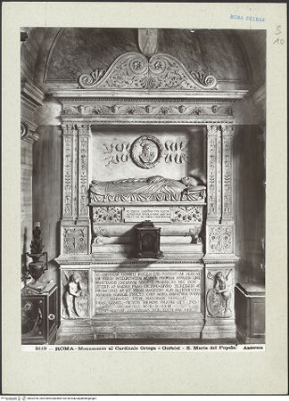 Vorderseite von Alinari [https://www.deutsche-digitale-bibliothek.de/content/lizenzen/rv-ez/] Grabmal von Juan Ortega Gomiel, Bischof von Burgos, gestorben 1503 - Gesamtansicht, bh202766_recto. Foto.