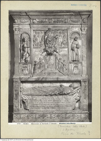 Vorderseite von Alinari [https://www.deutsche-digitale-bibliothek.de/content/lizenzen/rv-ez/] Grabmal des Kardinals Jacopo Ammanati-Piccolomini (+1479) - Gesamtansicht, bh202771_recto. Foto.