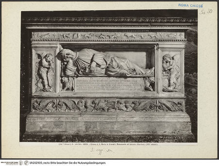 Vorderseite von Alinari [https://www.deutsche-digitale-bibliothek.de/content/lizenzen/rv-ez/] Grabmal von Antonio Albertoni - , bh202905_recto. Foto.