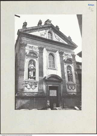 Vorderseite von Bibliotheca Hertziana [https://www.deutsche-digitale-bibliothek.de/content/lizenzen/rv-fz/] Chiesa dell'Annunciata - Fassade, bh202933_recto. Foto.