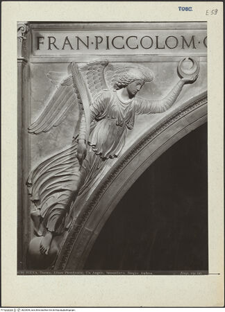 Vorderseite von Brogi [https://www.deutsche-digitale-bibliothek.de/content/lizenzen/rv-ez/] Piccolomini-AltarRahmen der AltarnischeEngel mit dem Piccolomini-Halbmond - , bh203056_recto. Foto.