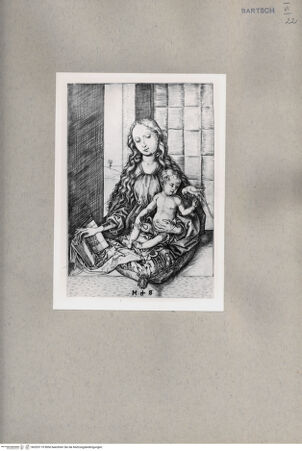 Vorderseite von  [http://creativecommons.org/publicdomain/mark/1.0/] Heilige Jungfrau mit dem Papagei - , bh203119. Foto.