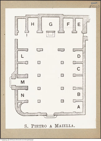 Vorderseite von unbekannt [https://www.deutsche-digitale-bibliothek.de/content/lizenzen/rv-ez/] San Pietro a Maiella - Grundriss, bh203258_recto. Foto.