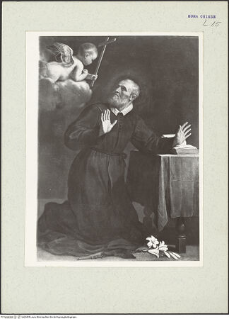 Vorderseite von Rigamonti [https://www.deutsche-digitale-bibliothek.de/content/lizenzen/rv-fz/] Engelserscheinung des heiligen Filippo Neri beim Gebet - , bh204956_recto. Foto: Rigamonti.