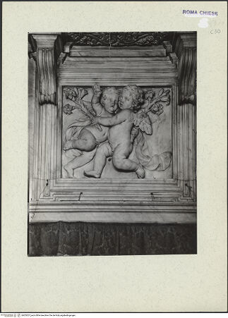 Vorderseite von ICCD [https://www.deutsche-digitale-bibliothek.de/content/lizenzen/rv-ez/] Zwei Putti mit Lilienzweigen - , bh205257_recto. Foto.