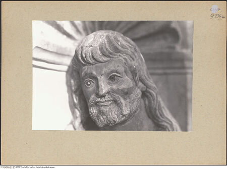 Vorderseite von Kühlenthal, Michael [https://www.deutsche-digitale-bibliothek.de/content/lizenzen/rv-ez/] Grabmal des Ruggiero Sanseverino (gest. 1433)Christi Himmelfahrt, Verkündigung, Apostel - Apostel, Kopf, bh205273_recto. Foto: Kühlenthal, Michael.