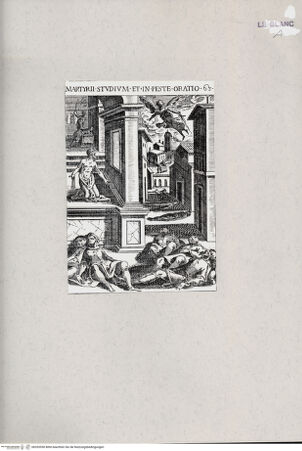 Vorderseite von unbekannt [http://creativecommons.org/publicdomain/mark/1.0/] Tafel 63: Martyrii Studium Et In Peste Oratio - , bh205550. Foto.