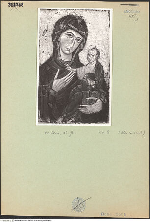 Vorderseite von unbekannt [https://www.deutsche-digitale-bibliothek.de/content/lizenzen/rv-fz/] Madonna - , bh206024_recto. Foto.