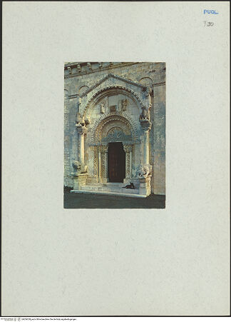 Vorderseite von unbekannt [https://rightsstatements.org/page/CNE/1.0/] San Leonardo di SipontoAußenbauNordfassade - Portal, bh206358_recto. Foto.