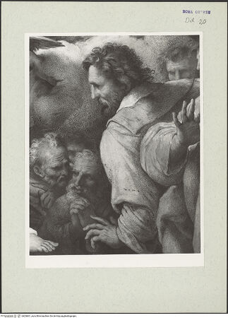 Vorderseite von unbekannt [https://www.deutsche-digitale-bibliothek.de/content/lizenzen/rv-ez/] Szenen aus der Vita des heiligen Filippo NeriHeilung des Filippo Neri durch eine Marienerscheinung im Jahr 1594 - Detail: Mann aus der Gruppe der Zeugen des Wunders, bh206601_recto. Foto: Hutzel, Max.