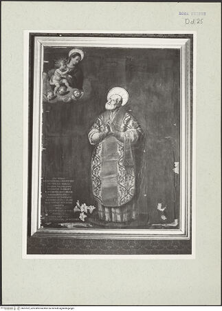 Vorderseite von unbekannt [https://www.deutsche-digitale-bibliothek.de/content/lizenzen/rv-ez/] Prozessionsfahne mit Darstellung des heiligen Filippo Neri und der Madonna della Vallicella - , bh207022_recto. Foto: Hutzel, Max.