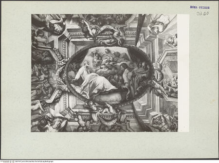 Vorderseite von unbekannt [https://www.deutsche-digitale-bibliothek.de/content/lizenzen/rv-ez/] Szenen aus der Vita des heiligen Filippo NeriHeilung des Filippo Neri durch eine Marienerscheinung im Jahr 1594 - , bh207427_recto. Foto: Hutzel, Max.