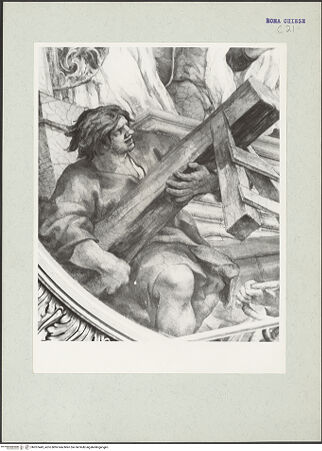 Vorderseite von unbekannt [https://www.deutsche-digitale-bibliothek.de/content/lizenzen/rv-ez/] Die Vision des heiligen Filippo Neri: Wunderbares Eingreifen der Jungfrau Maria in den Kirchenbau - Unterer Abschnitt, linke Hälfte, Detail: Handwerker, bh207443_recto. Foto: Hutzel, Max.