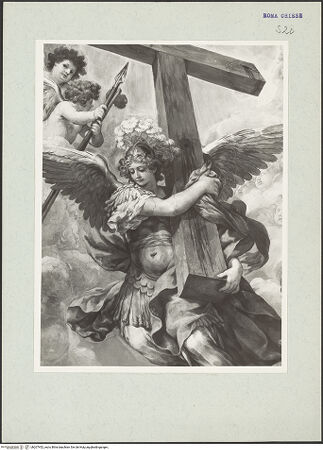 Vorderseite von unbekannt [https://www.deutsche-digitale-bibliothek.de/content/lizenzen/rv-ez/] Engel mit den Leidenswerkzeugen - Detail: Erzengel mit Kreuz, bh207452_recto. Foto: Hutzel, Max.