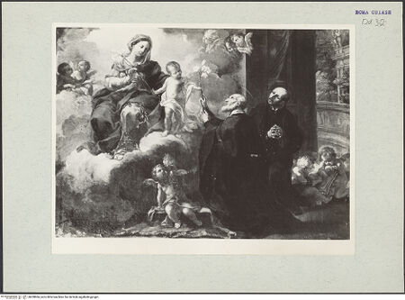 Vorderseite von unbekannt [https://www.deutsche-digitale-bibliothek.de/content/lizenzen/rv-ez/] Die Madonna erscheint den Heiligen Filippo Neri und Ignatius von Loyola - , bh208066_recto. Foto: Hutzel, Max.