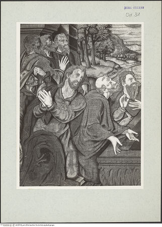 Vorderseite von unbekannt [https://www.deutsche-digitale-bibliothek.de/content/lizenzen/rv-ez/] Himmelfahrt Mariens - Detail: linke Apostelgruppe am offenen Grab, bh208180_recto. Foto: Hutzel, Max.
