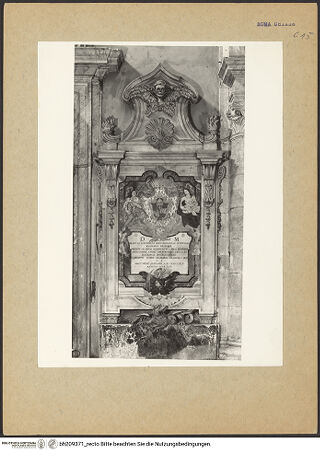 Vorderseite von Arte Fotografica [https://www.deutsche-digitale-bibliothek.de/content/lizenzen/rv-ez/] Grabmal der Maria Eleonora Buoncompagni-Ludovisi, +1745 - , bh209371_recto. Foto.
