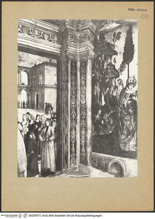 Vorderseite von Bibliotheca Hertziana [https://rightsstatements.org/page/CNE/1.0/] Szenen aus dem Leben des heiligen Bernhardin von Siena - Raumecke, bh209377_recto. Foto.