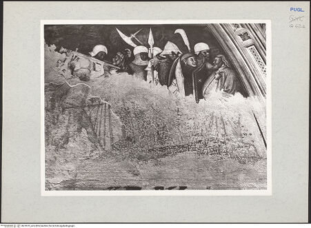 Vorderseite von Bibliotheca Hertziana [https://www.deutsche-digitale-bibliothek.de/content/lizenzen/rv-fz/] Zyklus der Apokalypse; HeiligenNordwand: Apokalypse-Zyklus und HeiligenZweites Register: der sechste der sieben Engel stößt in die Tompete und die vier Todesengel werden losgelassen (9, 14); Die teuflischen Reiter (9, 16) - Die teuflischen Reiter, bh210232_recto. Foto: Rigamonti.