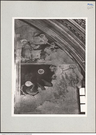 Vorderseite von Bibliotheca Hertziana [https://www.deutsche-digitale-bibliothek.de/content/lizenzen/rv-fz/] Zyklus der Apokalypse; HeiligenSüdwand: Apokalypse-Zyklus und HeiligenZweites Register: die vier Strafenengel und der Engel mit dem Siegel des lebendigen Gottes (7, 2-3); Michael und seine Engel kämpfen gegen den Drachen und seine Gefolgsleute (12, 7); Öffnung des siebten Siegels; Öffnung der Grube des Abgrunds (9, 1-2) - Öffnung der Grube des Abgrunds (unten), bh210243_recto. Foto: Rigamonti.