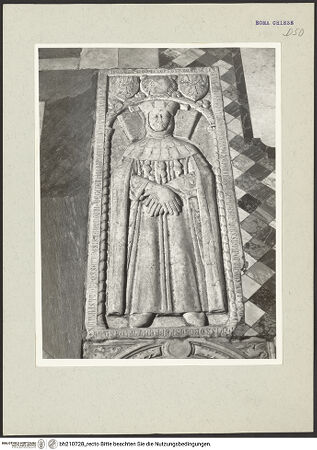 Vorderseite von Arte Fotografica [https://www.deutsche-digitale-bibliothek.de/content/lizenzen/rv-ez/] Grabplatte des Petrus de Lante Pisanus (gest. 1403) - , bh210728_recto. Foto.