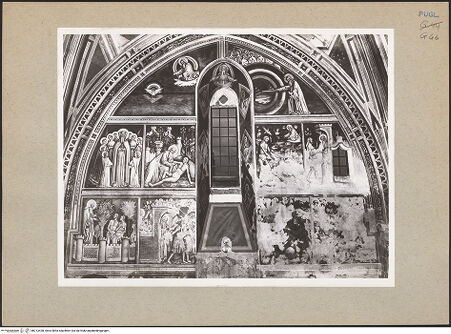 Vorderseite von Bibliotheca Hertziana [https://www.deutsche-digitale-bibliothek.de/content/lizenzen/rv-fz/] Zyklus der Sakramente und des Alten TestamentsSüdwand: Genesis-Zyklus und Heiligen - Teilansicht (1.-3. Register), bh213428_recto. Foto: Rigamonti.