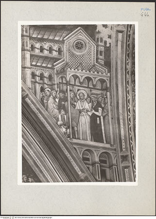 Vorderseite von Bibliotheca Hertziana [https://www.deutsche-digitale-bibliothek.de/content/lizenzen/rv-fz/] Zyklus der Sakramente und des Alten TestamentsGewölbe: die SakramenteNordlicher Zwickel: die Hochzeit; die Letzte Ölung - Die Hochzeit, bh213443_recto. Foto: Rigamonti.