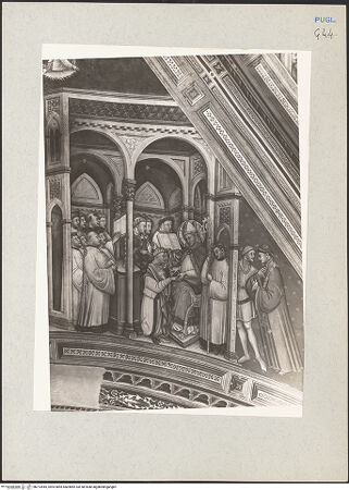 Vorderseite von Bibliotheca Hertziana [https://www.deutsche-digitale-bibliothek.de/content/lizenzen/rv-fz/] Zyklus der Sakramente und des Alten TestamentsGewölbe: die SakramenteWestlicher Zwickel: Die Beichte und die Eucharistie; die Ordinatio - Die Ordinatio, bh213445_recto. Foto: Rigamonti.