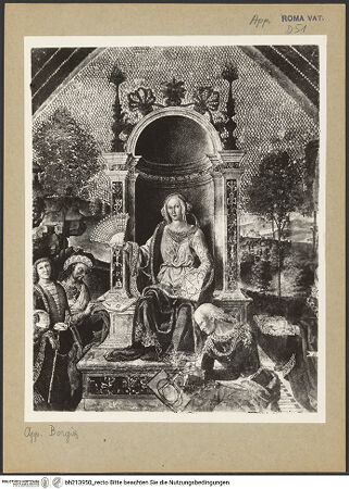 Vorderseite von Musei Vaticani [https://www.deutsche-digitale-bibliothek.de/content/lizenzen/rv-ez/] Wand- und Deckendekoration der Sala delle Scienze e delle Arti LiberaliPersonifikation der Geometria - Detail, bh213950_recto. Foto.