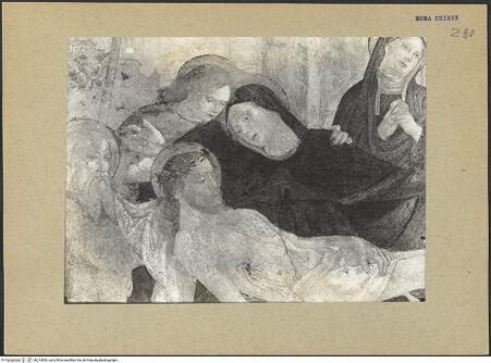 Vorderseite von ICCD [https://www.deutsche-digitale-bibliothek.de/content/lizenzen/rv-ez/] Kreuzabnahme - Detail: Maria und Christus, bh214800_recto. Foto.