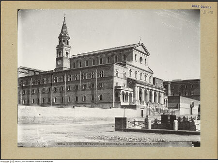 Vorderseite von ICCD [https://www.deutsche-digitale-bibliothek.de/content/lizenzen/rv-ez/] Sant'Antonio da Padova - Ansicht aus Nordwesten, bh214954_recto. Foto.