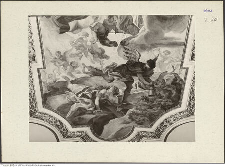 Vorderseite von ICCD [https://www.deutsche-digitale-bibliothek.de/content/lizenzen/rv-ez/] Altarziborium mit antiken Kapitellen und Resten cosmatesken Mosaiks - Frontalansicht, bh214957_recto. Foto.