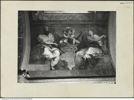 Vorderseite von ICCD [https://www.deutsche-digitale-bibliothek.de/content/lizenzen/rv-ez/] Dekoration der DeckeEvangelisten Markus und Johannes - , bh217640_recto. Foto.